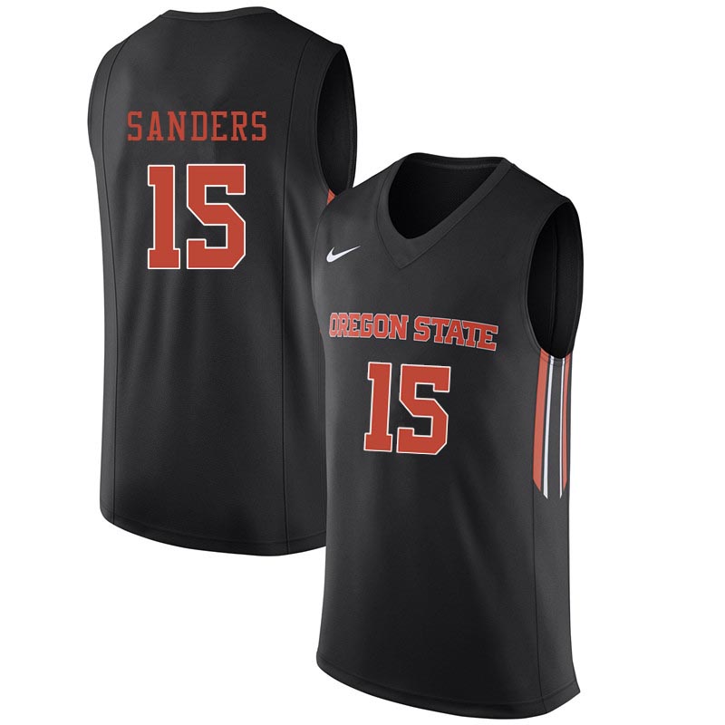 Men Oregon State Beavers #15 Tanner Sanders College Basketball Jerseys Sale-Black - Click Image to Close